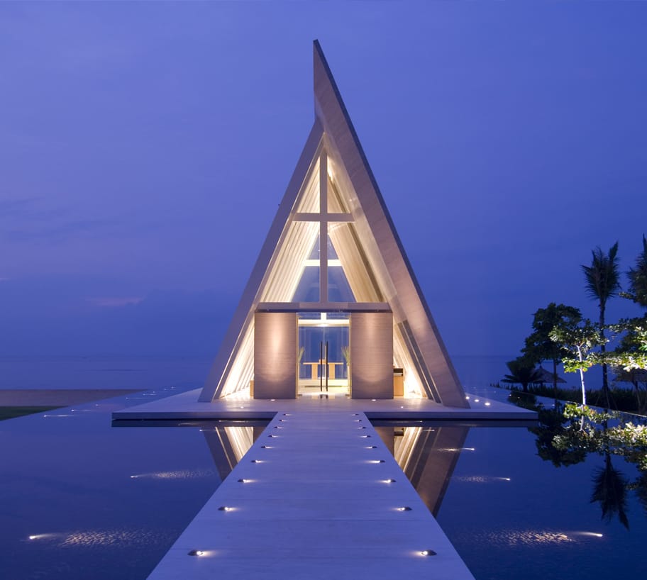 Bali Wedding at the Infinity Chapel Conrad Nusa Dua Bali A Triangle Floating pavillion with ocean view