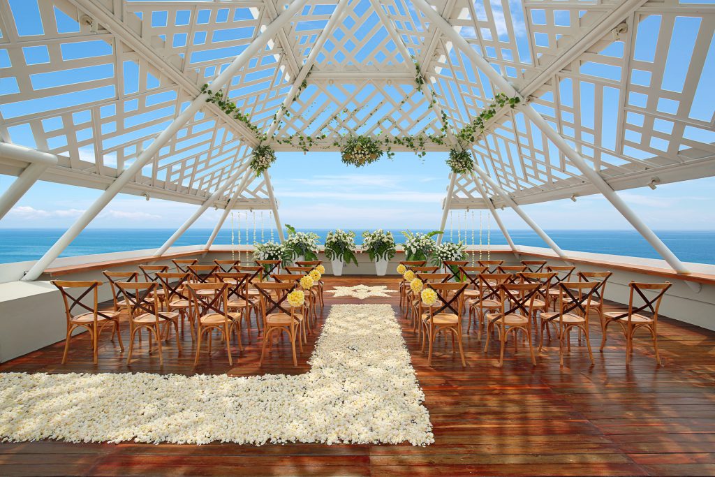 Top 5 bali wedding packages under aud 10k cliff top venue at Bandha Hotel