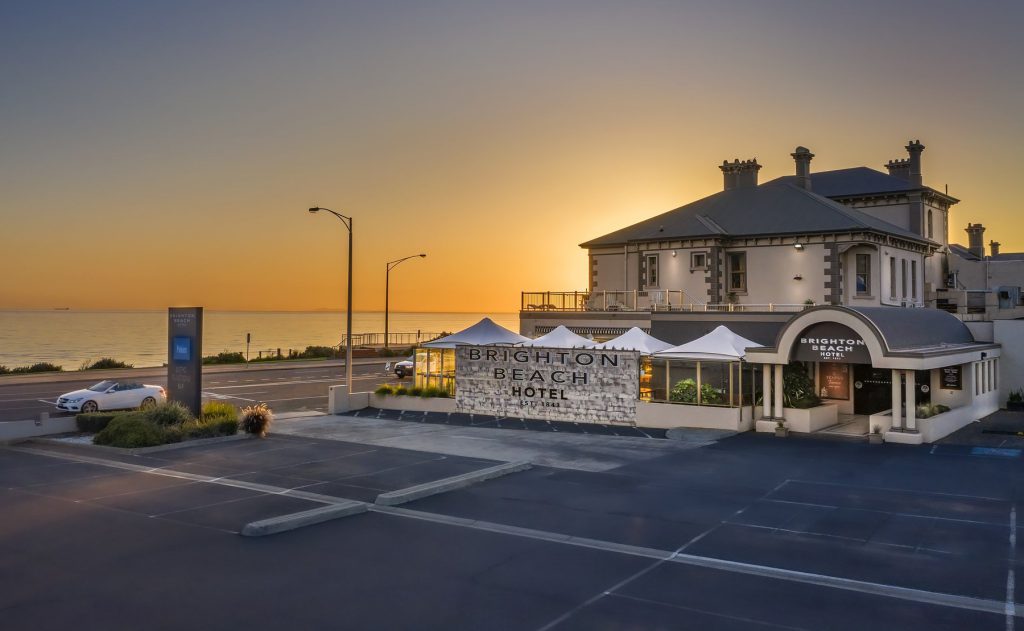 The facede of by the beach Brighton Beach Hotel