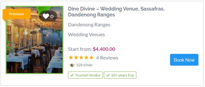 Best Wedding Venue in Dandenong Ranges - Dine Divine