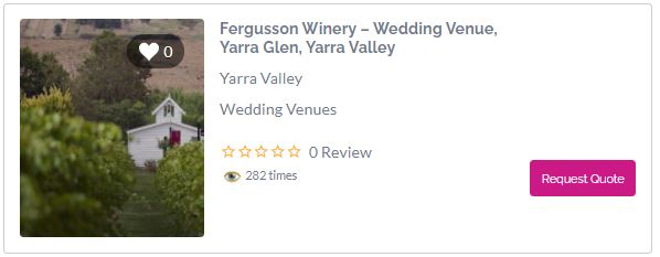 Fergusson Winery Wedding Venue Yarra Valley