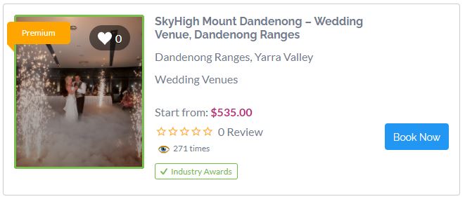 Best Wedding Venue in Dandenong Ranges - SkyHigh