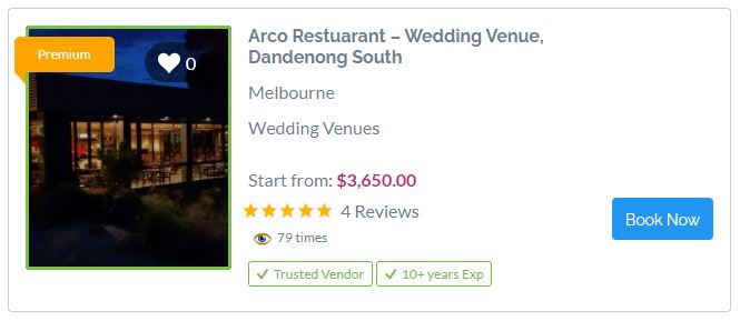 Best Wedding Venues in Dandenong Ranges - Arco Restaurant