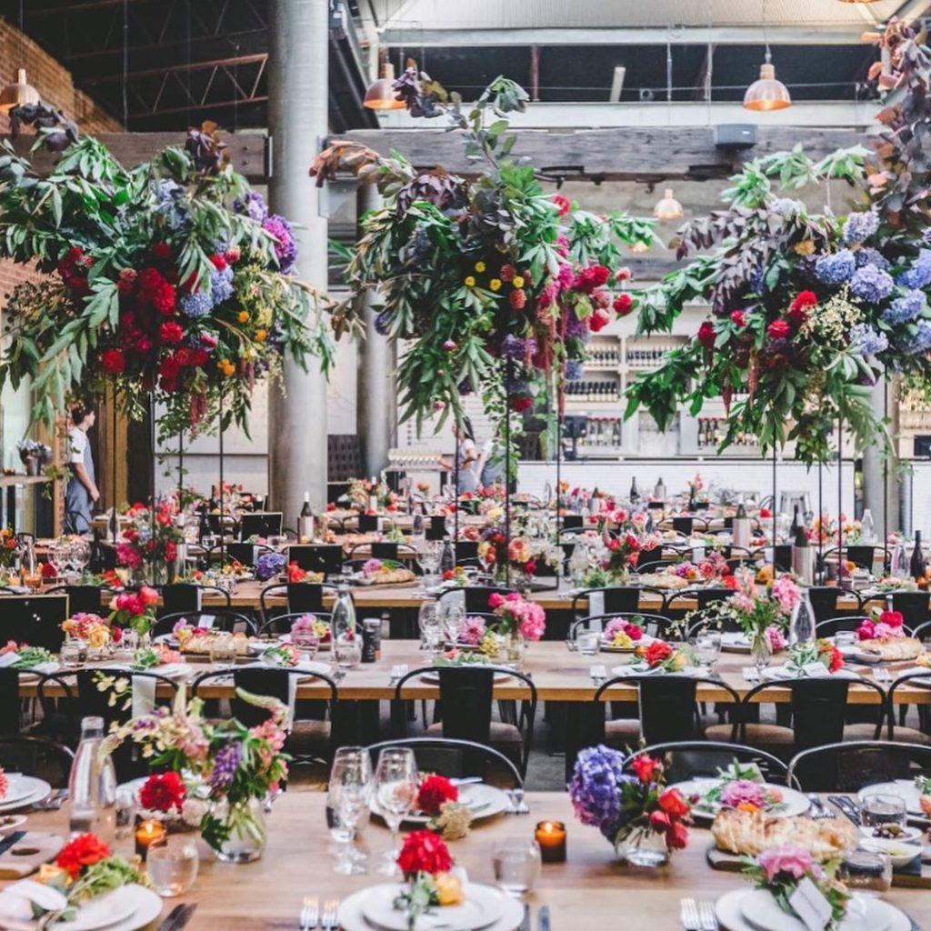 Colorful flower decorations at The Epicurian Red Hill