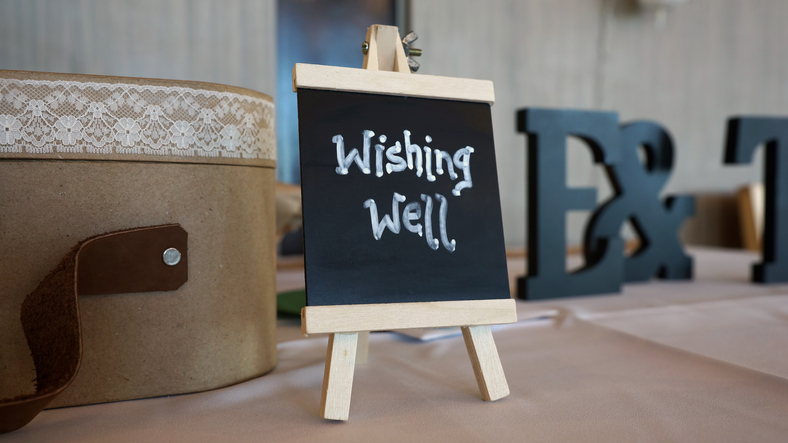 Wedding Wishing Well chalkboard to replace gifts