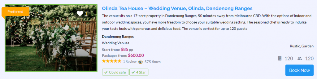 Olinda Tea House- Dandenong Ranges, Victoria - Parties2Weddings